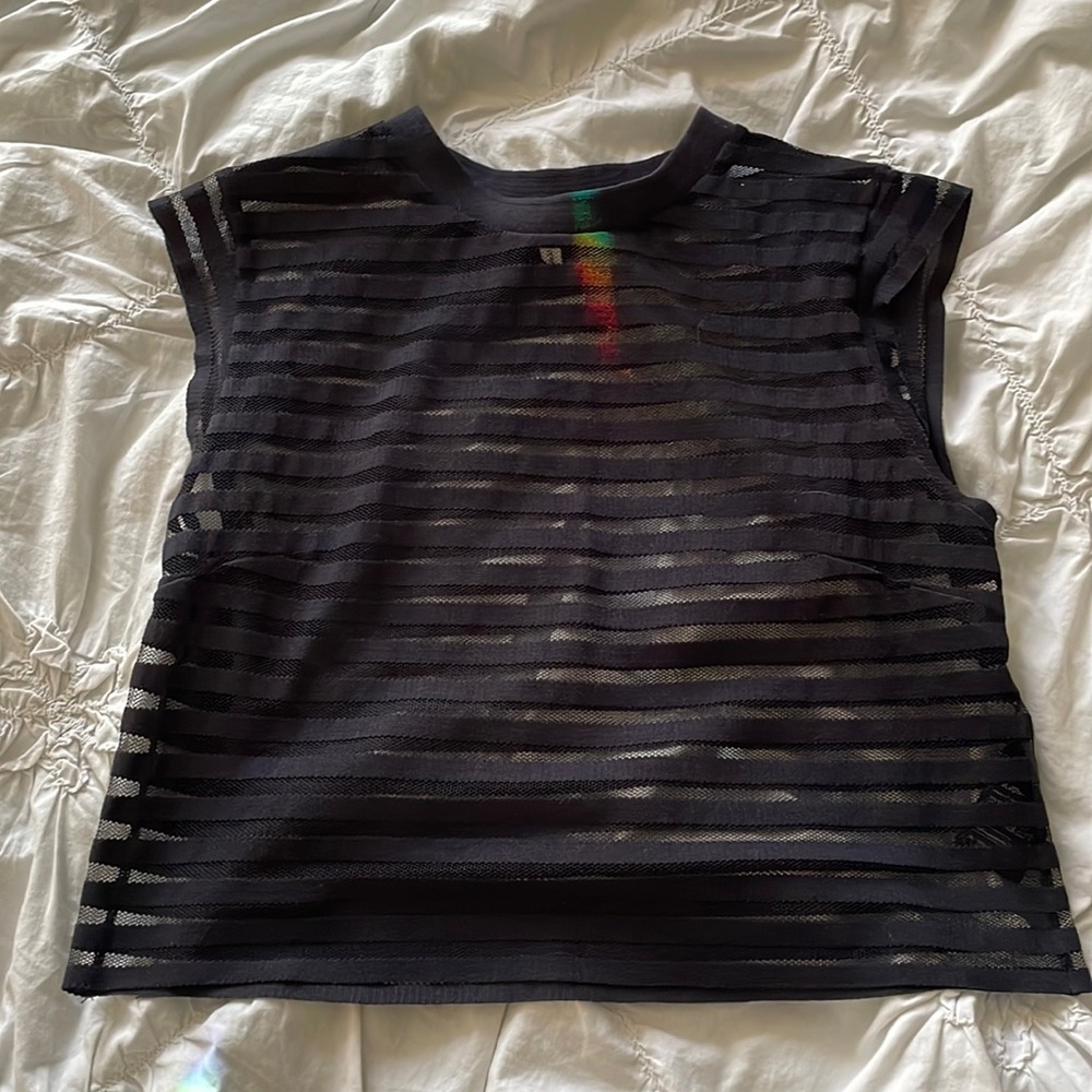 & Other Stories Sheer Stripped Top